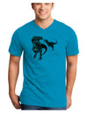 Jurassic Dinosaur Design 1 Adult V-Neck T-shirt by TooLoud-Mens V-Neck T-Shirt-TooLoud-Turquoise-Small-Davson Sales