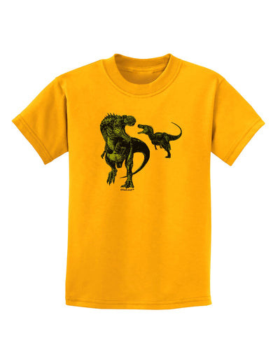 Jurassic Dinosaur Design 1 Childrens T-Shirt by TooLoud-Childrens T-Shirt-TooLoud-Gold-X-Small-Davson Sales