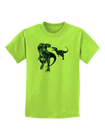 Jurassic Dinosaur Design 1 Childrens T-Shirt by TooLoud-Childrens T-Shirt-TooLoud-Lime-Green-X-Small-Davson Sales