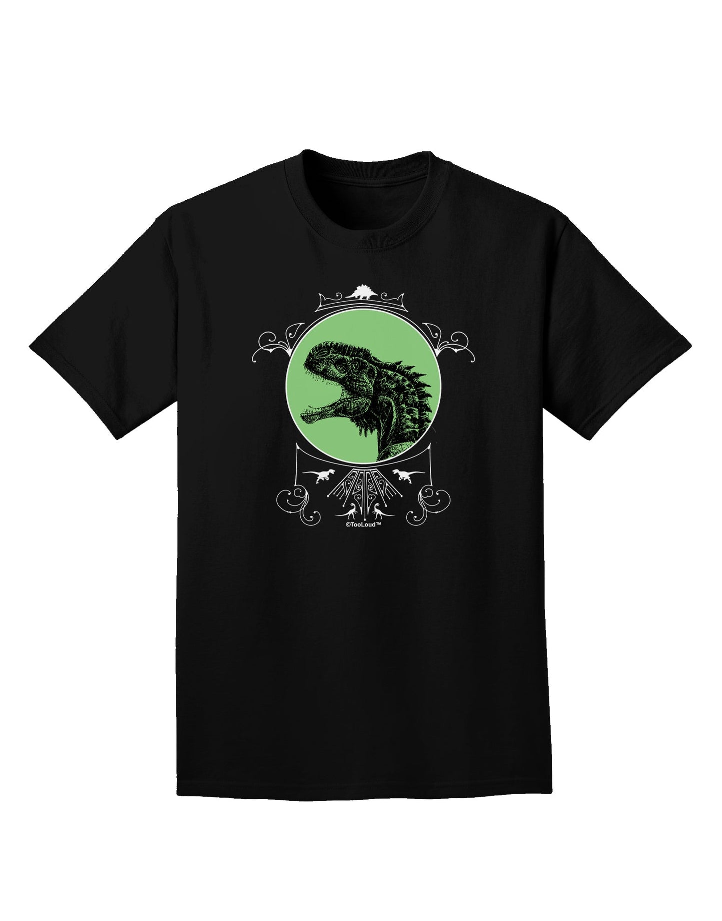 Jurassic Dinosaur Face Adult Dark T-Shirt by TooLoud-Mens T-Shirt-TooLoud-Black-Small-Davson Sales
