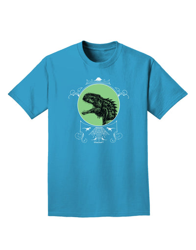 Jurassic Dinosaur Face Adult Dark T-Shirt by TooLoud-Mens T-Shirt-TooLoud-Turquoise-Small-Davson Sales