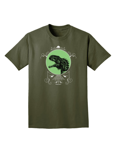 Jurassic Dinosaur Face Adult Dark T-Shirt by TooLoud-Mens T-Shirt-TooLoud-Military-Green-Small-Davson Sales