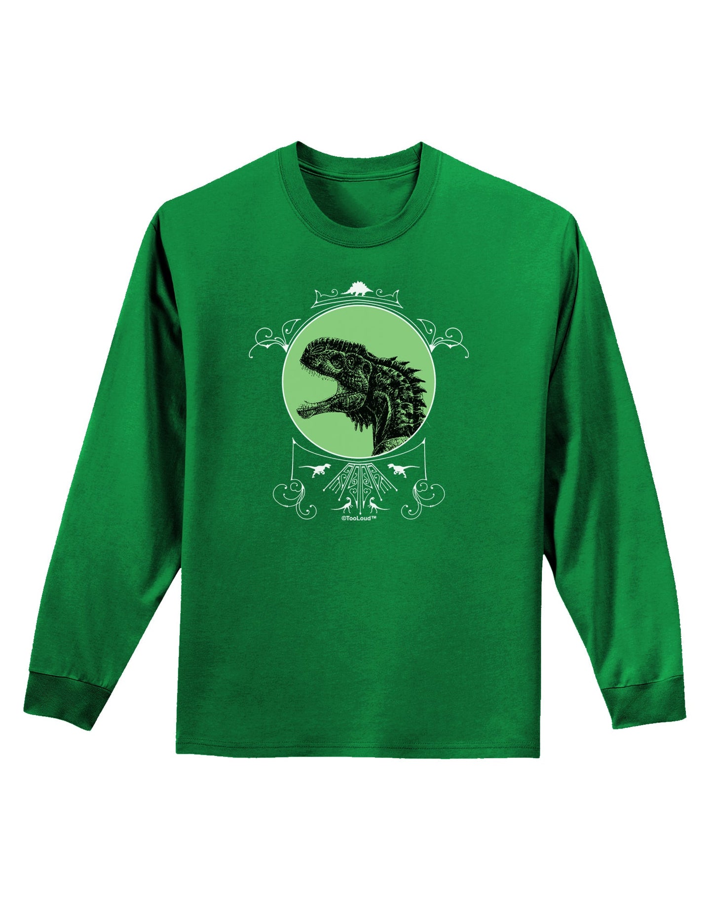 Jurassic Dinosaur Face Adult Long Sleeve Dark T-Shirt by TooLoud-TooLoud-Kelly-Green-Small-Davson Sales