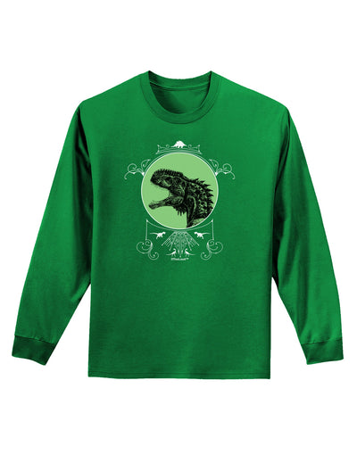 Jurassic Dinosaur Face Adult Long Sleeve Dark T-Shirt by TooLoud-TooLoud-Kelly-Green-Small-Davson Sales