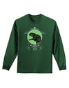 Jurassic Dinosaur Face Adult Long Sleeve Dark T-Shirt by TooLoud-TooLoud-Dark-Green-Small-Davson Sales