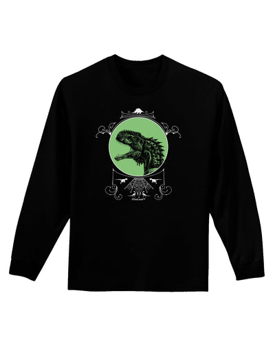 Jurassic Dinosaur Face Adult Long Sleeve Dark T-Shirt by TooLoud-TooLoud-Black-Small-Davson Sales