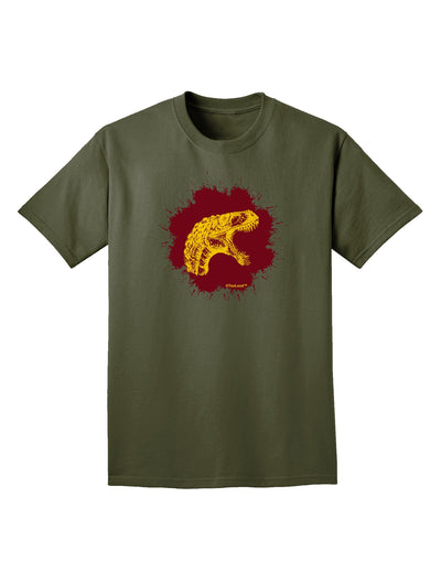Jurassic Dinosaur Face Blood Splatter Adult Dark T-Shirt by TooLoud-Mens T-Shirt-TooLoud-Military-Green-Small-Davson Sales