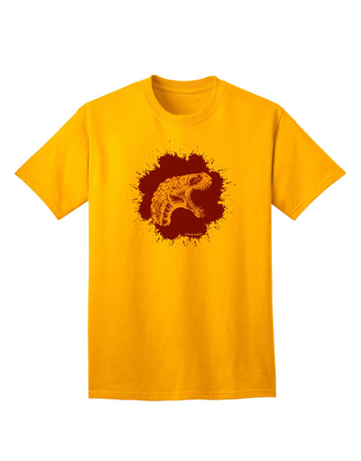 Jurassic Dinosaur Face Blood Splatter Adult T-Shirt - A Captivating Addition to Your Wardrobe by TooLoud-Mens T-shirts-TooLoud-Gold-Small-Davson Sales