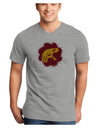 Jurassic Dinosaur Face Blood Splatter Adult V-Neck T-shirt by TooLoud-Mens V-Neck T-Shirt-TooLoud-HeatherGray-Small-Davson Sales