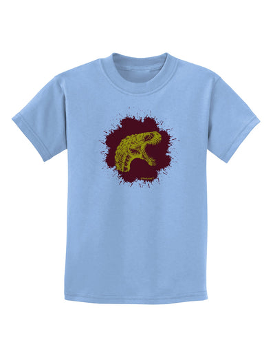 Jurassic Dinosaur Face Blood Splatter Childrens T-Shirt by TooLoud-Childrens T-Shirt-TooLoud-Light-Blue-X-Small-Davson Sales