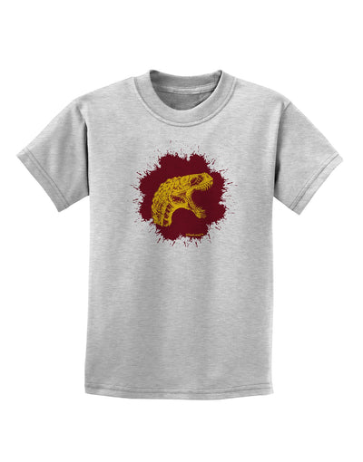 Jurassic Dinosaur Face Blood Splatter Childrens T-Shirt by TooLoud-Childrens T-Shirt-TooLoud-AshGray-X-Small-Davson Sales