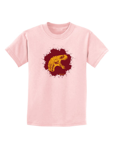 Jurassic Dinosaur Face Blood Splatter Childrens T-Shirt by TooLoud-Childrens T-Shirt-TooLoud-PalePink-X-Small-Davson Sales