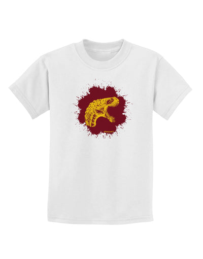 Jurassic Dinosaur Face Blood Splatter Childrens T-Shirt by TooLoud-Childrens T-Shirt-TooLoud-White-X-Small-Davson Sales