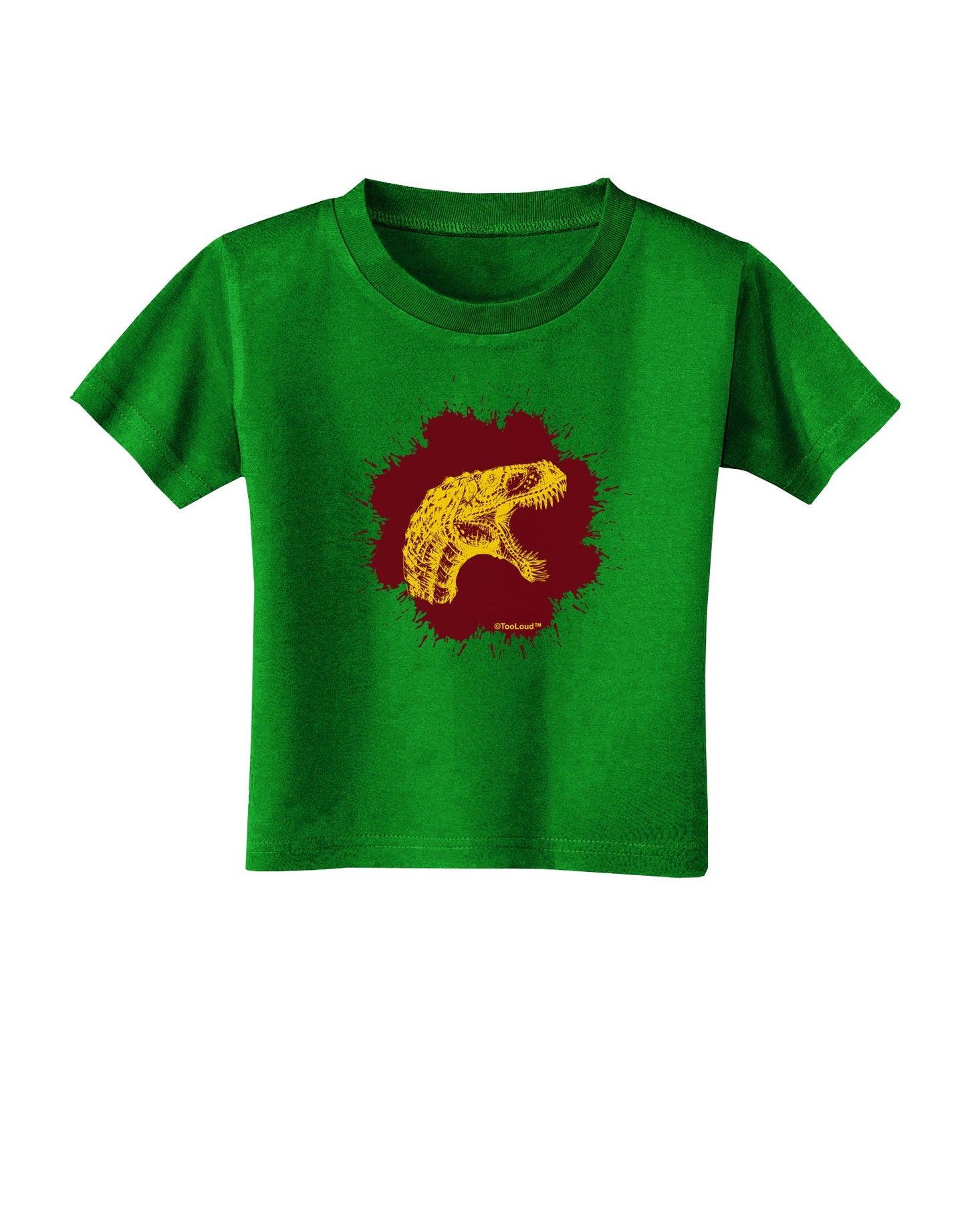 Jurassic Dinosaur Face Blood Splatter Toddler T-Shirt Dark by TooLoud-Toddler T-Shirt-TooLoud-Clover-Green-2T-Davson Sales