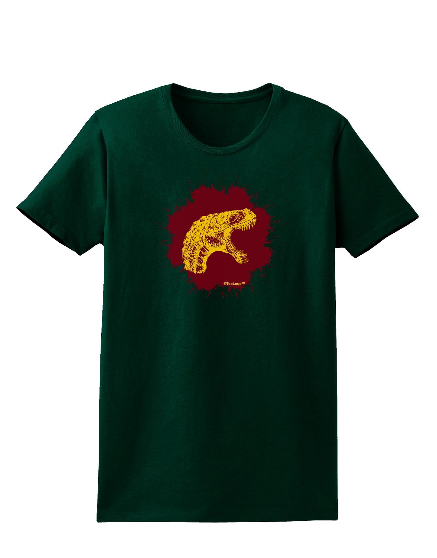 Jurassic Dinosaur Face Blood Splatter Womens Dark T-Shirt by TooLoud-Womens T-Shirt-TooLoud-Forest-Green-Small-Davson Sales