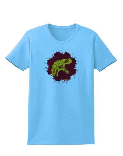 Jurassic Dinosaur Face Blood Splatter Womens T-Shirt by TooLoud-Womens T-Shirt-TooLoud-Aquatic-Blue-X-Small-Davson Sales