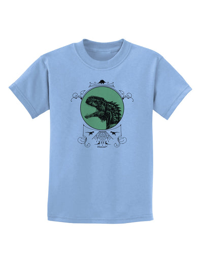 Jurassic Dinosaur Face Childrens T-Shirt by TooLoud-Childrens T-Shirt-TooLoud-Light-Blue-X-Small-Davson Sales