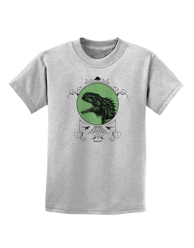 Jurassic Dinosaur Face Childrens T-Shirt by TooLoud-Childrens T-Shirt-TooLoud-AshGray-X-Small-Davson Sales