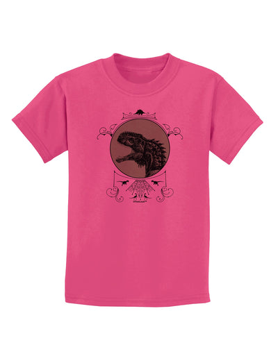 Jurassic Dinosaur Face Childrens T-Shirt by TooLoud-Childrens T-Shirt-TooLoud-Sangria-X-Small-Davson Sales