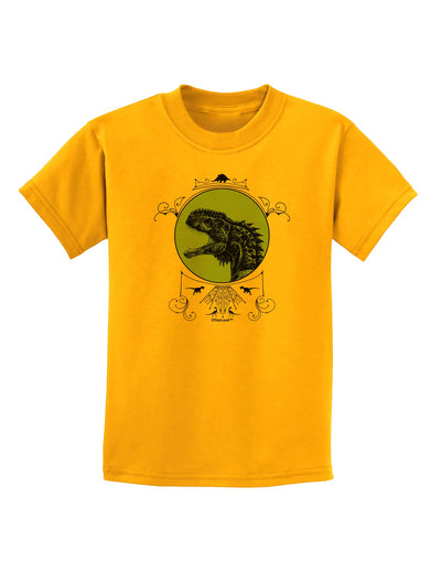 Jurassic Dinosaur Face Childrens T-Shirt by TooLoud-Childrens T-Shirt-TooLoud-Gold-X-Small-Davson Sales