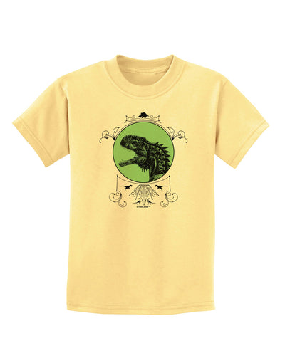 Jurassic Dinosaur Face Childrens T-Shirt by TooLoud-Childrens T-Shirt-TooLoud-Daffodil-Yellow-X-Small-Davson Sales