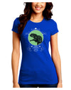 Jurassic Dinosaur Face Juniors Crew Dark T-Shirt by TooLoud-T-Shirts Juniors Tops-TooLoud-Royal-Blue-Juniors Fitted Small-Davson Sales