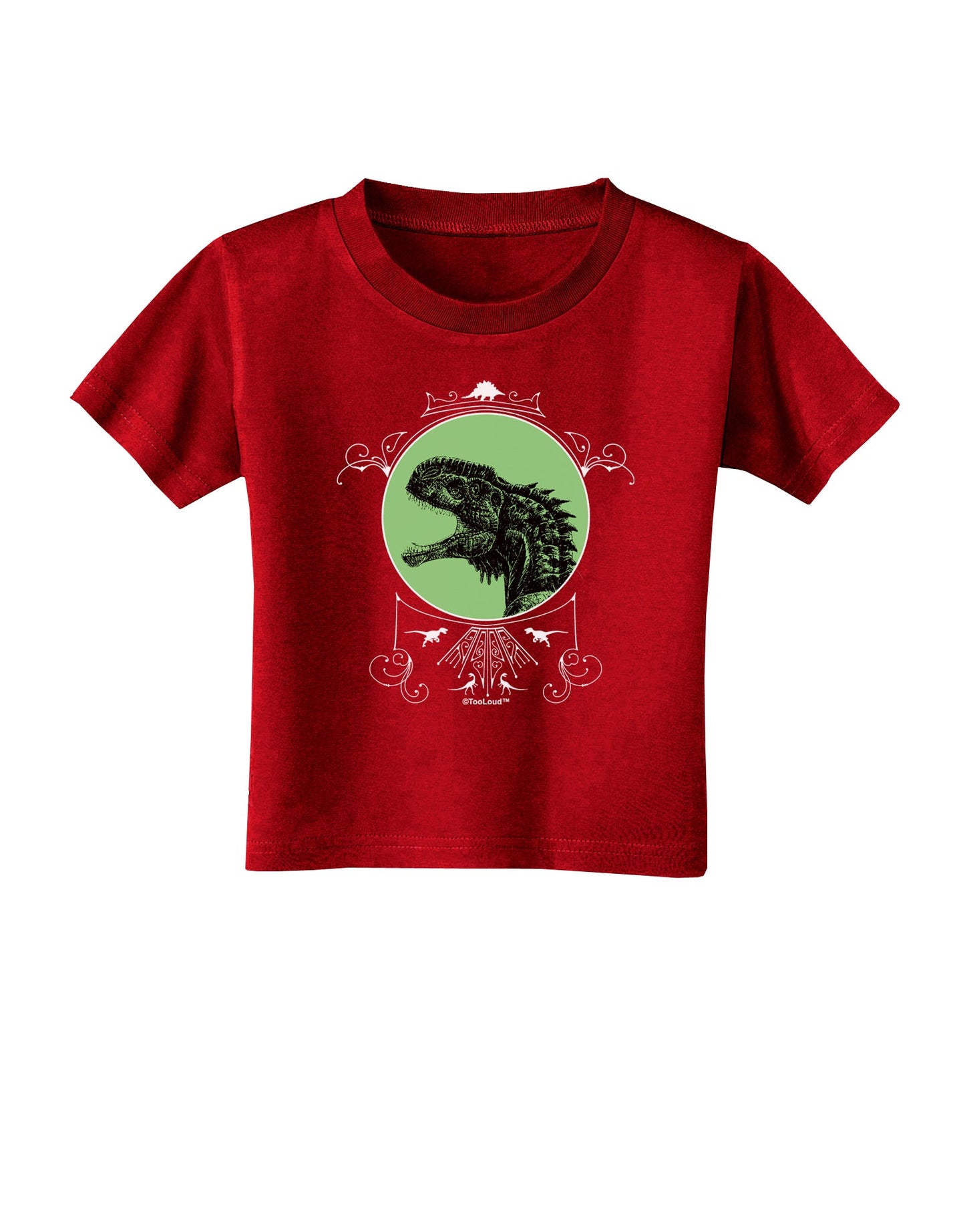 Jurassic Dinosaur Face Toddler T-Shirt Dark by TooLoud-Toddler T-Shirt-TooLoud-Red-2T-Davson Sales