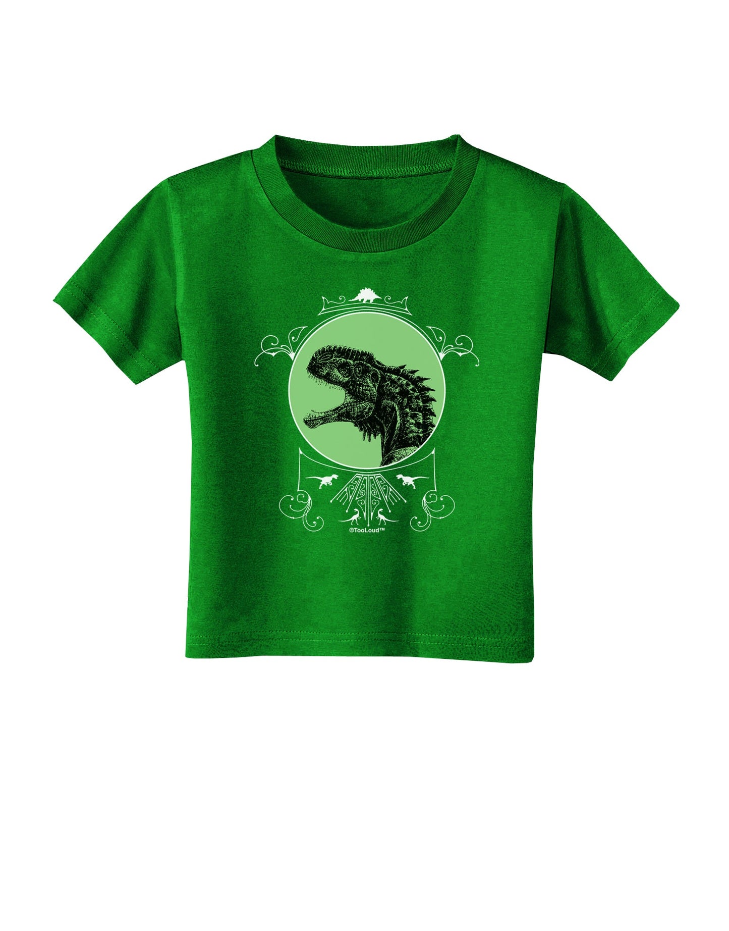 Jurassic Dinosaur Face Toddler T-Shirt Dark by TooLoud-Toddler T-Shirt-TooLoud-Clover-Green-2T-Davson Sales