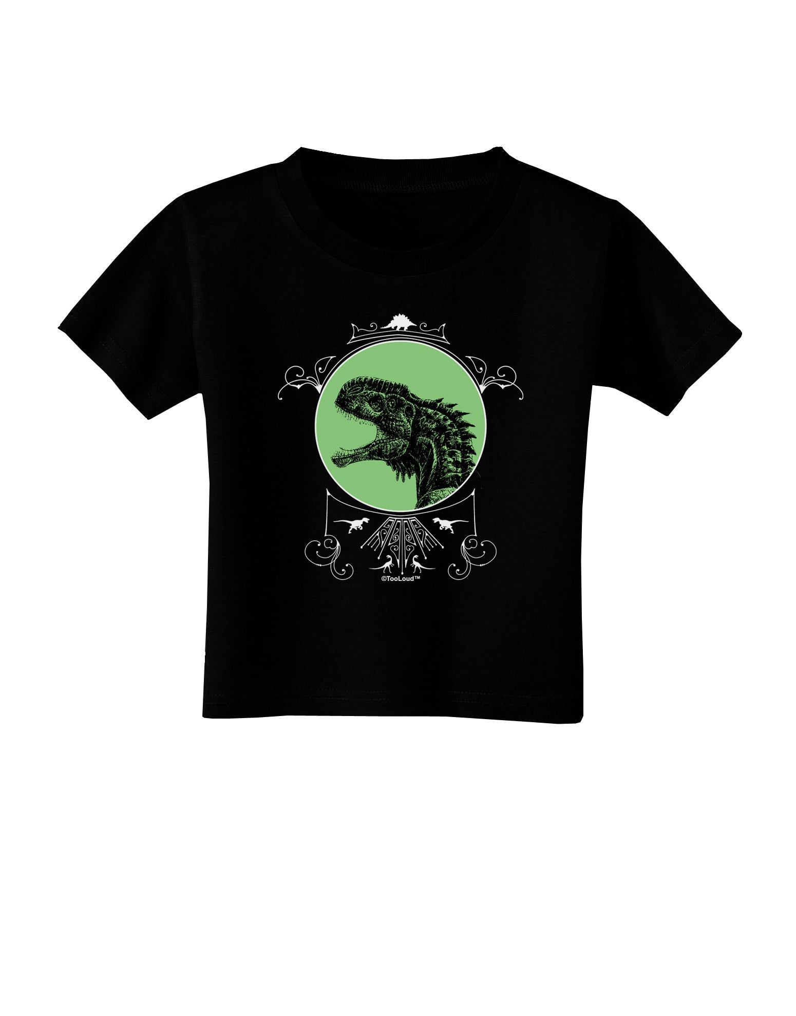 Jurassic Dinosaur Face Toddler T-Shirt Dark by TooLoud-Toddler T-Shirt-TooLoud-Black-2T-Davson Sales