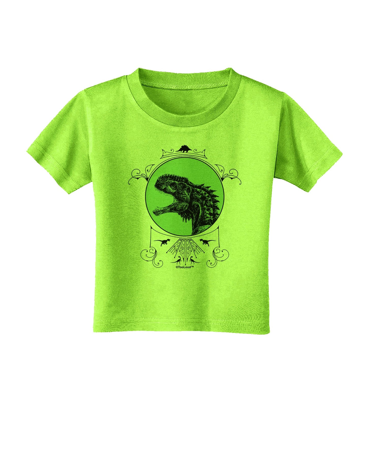 Jurassic Dinosaur Face Toddler T-Shirt by TooLoud-Toddler T-Shirt-TooLoud-Lime-Green-2T-Davson Sales