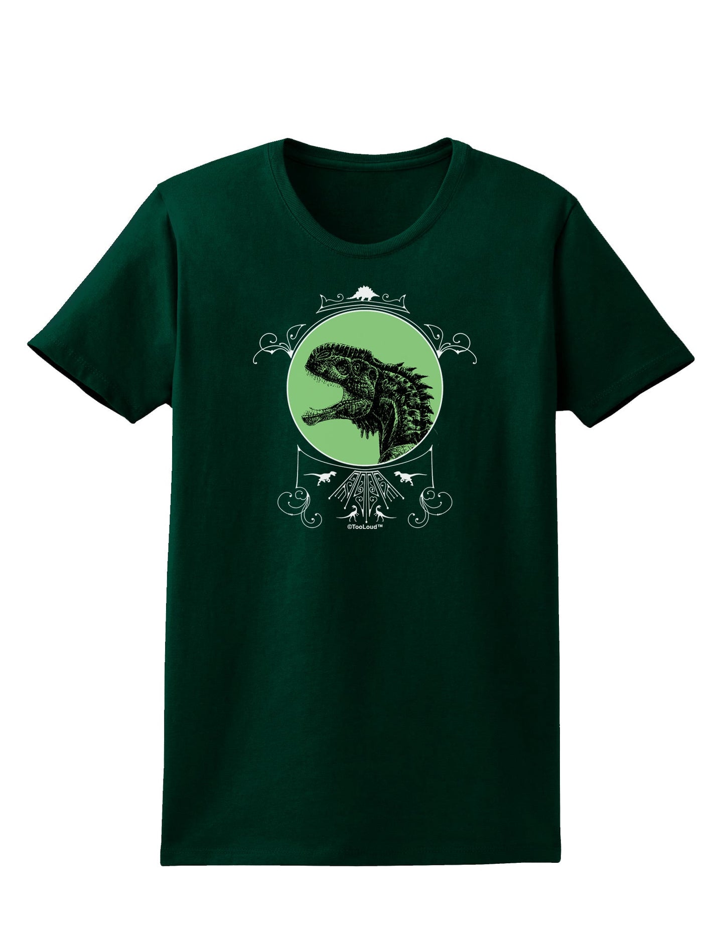 Jurassic Dinosaur Face Womens Dark T-Shirt by TooLoud-Womens T-Shirt-TooLoud-Forest-Green-Small-Davson Sales