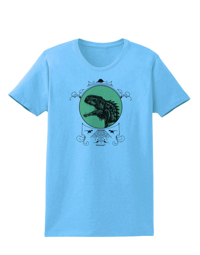 Jurassic Dinosaur Face Womens T-Shirt by TooLoud-Womens T-Shirt-TooLoud-Aquatic-Blue-X-Small-Davson Sales