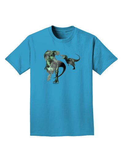 Jurassic Dinosaur Metallic - Silver Adult Dark T-Shirt by TooLoud-Mens T-Shirt-TooLoud-Turquoise-Small-Davson Sales