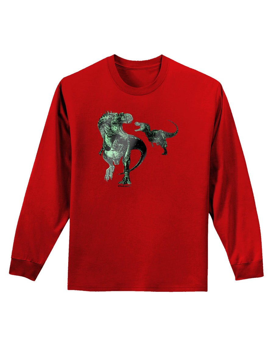 Jurassic Dinosaur Metallic - Silver Adult Long Sleeve Dark T-Shirt by TooLoud-TooLoud-Black-Small-Davson Sales