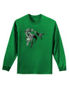 Jurassic Dinosaur Metallic - Silver Adult Long Sleeve Dark T-Shirt by TooLoud-TooLoud-Kelly-Green-Small-Davson Sales