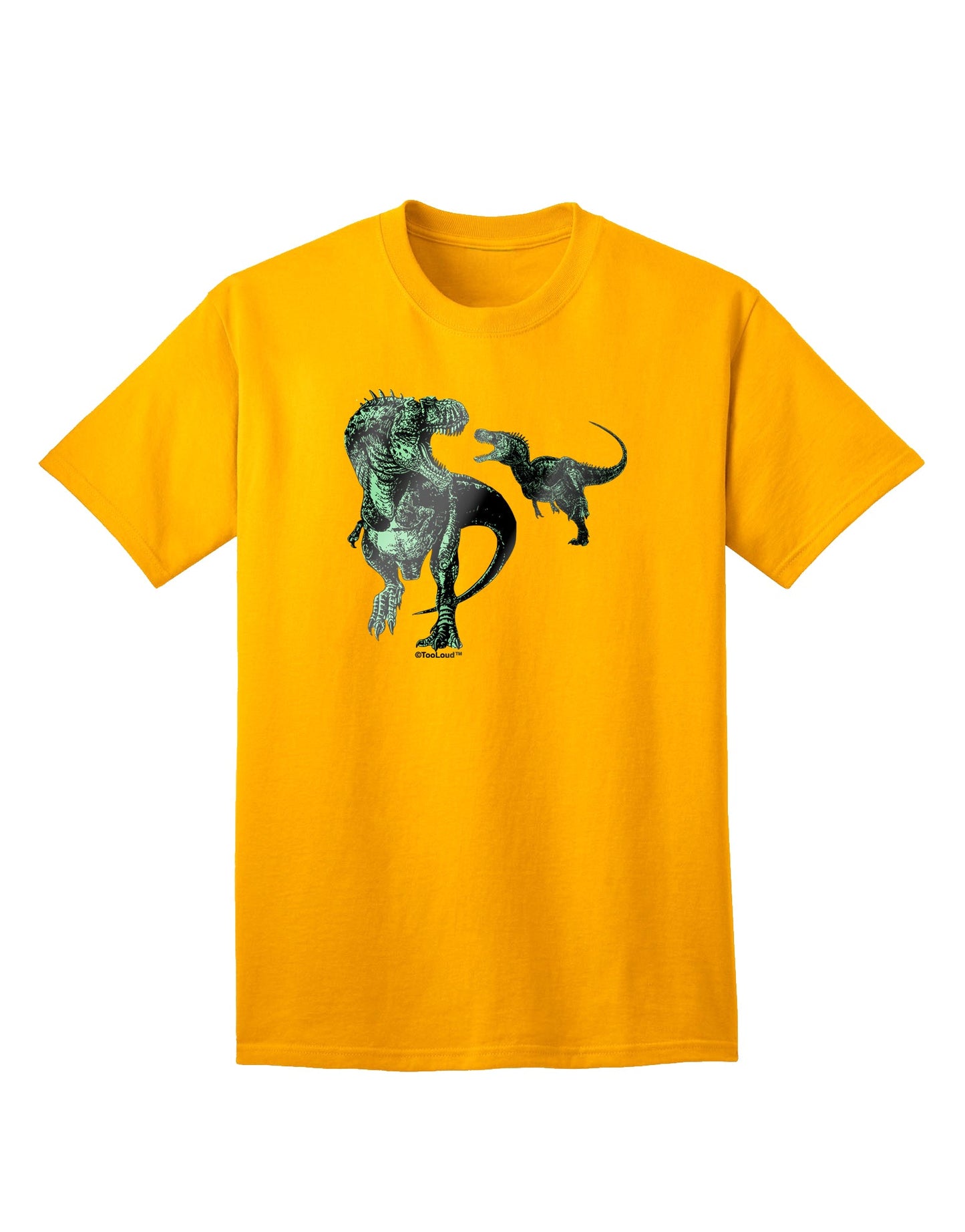 Jurassic Dinosaur Metallic - Silver Adult T-Shirt: A Captivating Addition to Your Wardrobe by TooLoud-Mens T-shirts-TooLoud-Gold-Small-Davson Sales