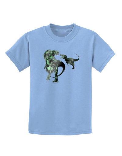 Jurassic Dinosaur Metallic - Silver Childrens T-Shirt by TooLoud-Childrens T-Shirt-TooLoud-Light-Blue-X-Small-Davson Sales