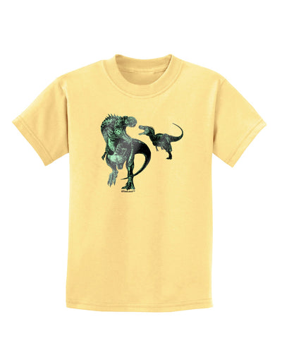 Jurassic Dinosaur Metallic - Silver Childrens T-Shirt by TooLoud-Childrens T-Shirt-TooLoud-Daffodil-Yellow-X-Small-Davson Sales