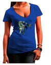 Jurassic Dinosaur Metallic - Silver Juniors V-Neck Dark T-Shirt by TooLoud-Womens V-Neck T-Shirts-TooLoud-Royal-Blue-Juniors Fitted Small-Davson Sales