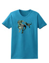 Jurassic Dinosaur Metallic - Silver Womens Dark T-Shirt by TooLoud-Womens T-Shirt-TooLoud-Turquoise-X-Small-Davson Sales