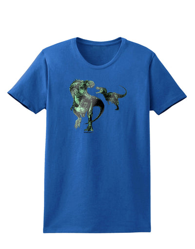 Jurassic Dinosaur Metallic - Silver Womens Dark T-Shirt by TooLoud-Womens T-Shirt-TooLoud-Royal-Blue-X-Small-Davson Sales