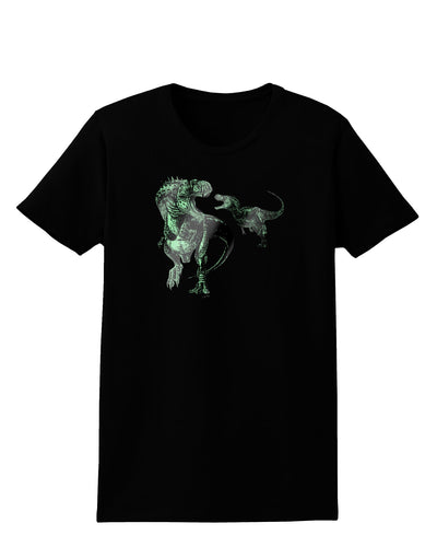 Jurassic Dinosaur Metallic - Silver Womens Dark T-Shirt by TooLoud-Womens T-Shirt-TooLoud-Black-X-Small-Davson Sales