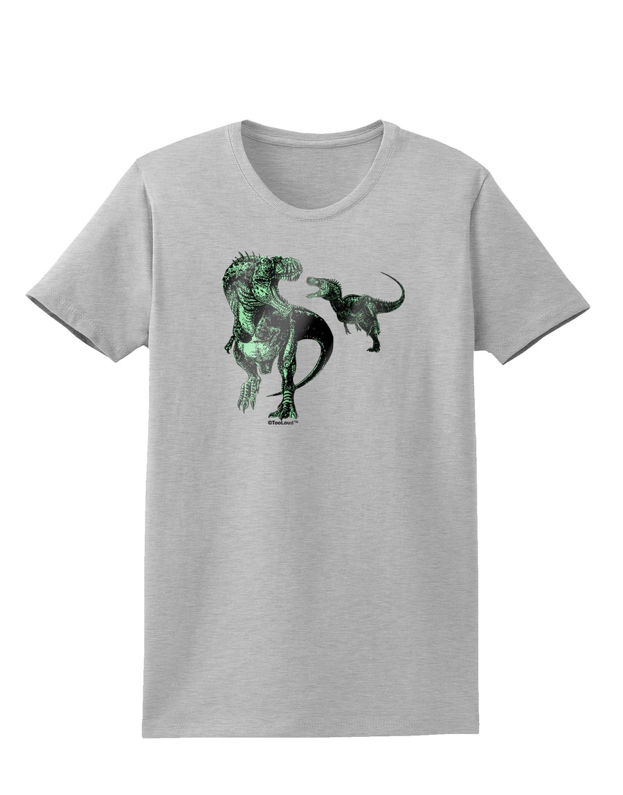 Jurassic Dinosaur Metallic - Silver Womens T-Shirt by TooLoud-Womens T-Shirt-TooLoud-White-X-Small-Davson Sales