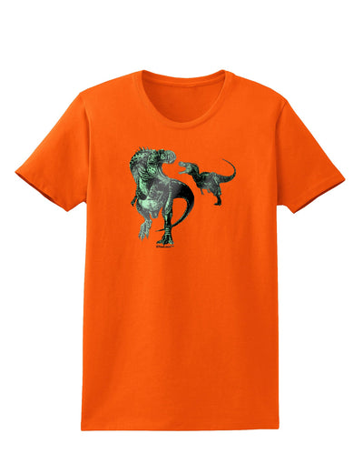 Jurassic Dinosaur Metallic - Silver Womens T-Shirt by TooLoud-Womens T-Shirt-TooLoud-Orange-X-Small-Davson Sales