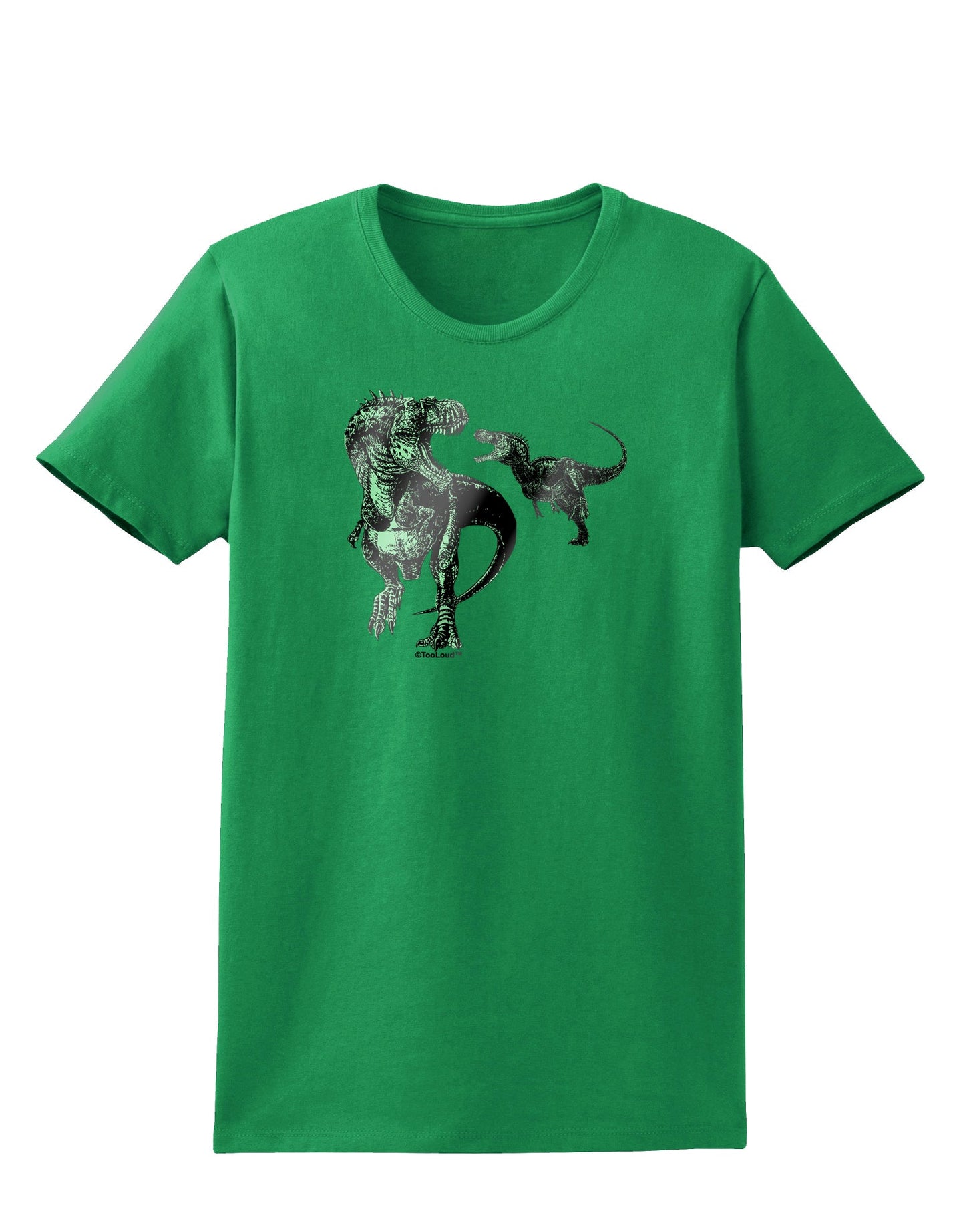 Jurassic Dinosaur Metallic - Silver Womens T-Shirt by TooLoud-Womens T-Shirt-TooLoud-Kelly-Green-X-Small-Davson Sales
