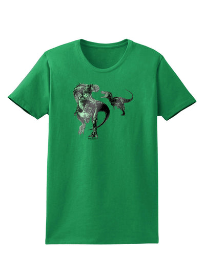 Jurassic Dinosaur Metallic - Silver Womens T-Shirt by TooLoud-Womens T-Shirt-TooLoud-Kelly-Green-X-Small-Davson Sales