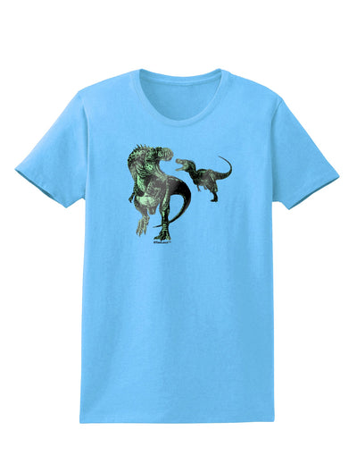 Jurassic Dinosaur Metallic - Silver Womens T-Shirt by TooLoud-Womens T-Shirt-TooLoud-Aquatic-Blue-X-Small-Davson Sales