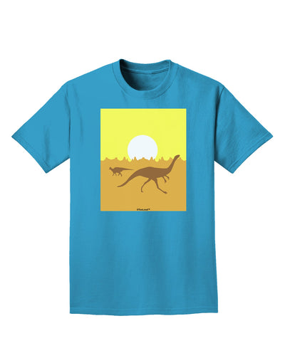 Jurassic Dinosaur Sunrise Adult Dark T-Shirt by TooLoud-Mens T-Shirt-TooLoud-Turquoise-Small-Davson Sales