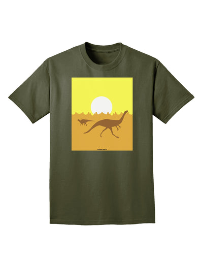 Jurassic Dinosaur Sunrise Adult Dark T-Shirt by TooLoud-Mens T-Shirt-TooLoud-Military-Green-Small-Davson Sales