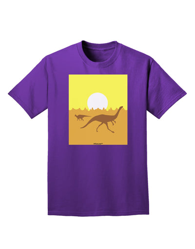 Jurassic Dinosaur Sunrise Adult Dark T-Shirt by TooLoud-Mens T-Shirt-TooLoud-Purple-Small-Davson Sales